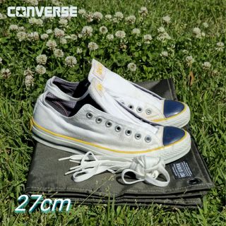 コンバース(CONVERSE)のコンバース オールスター モノカラー OX ホワイト×ネイビー×イエロー(スニーカー)