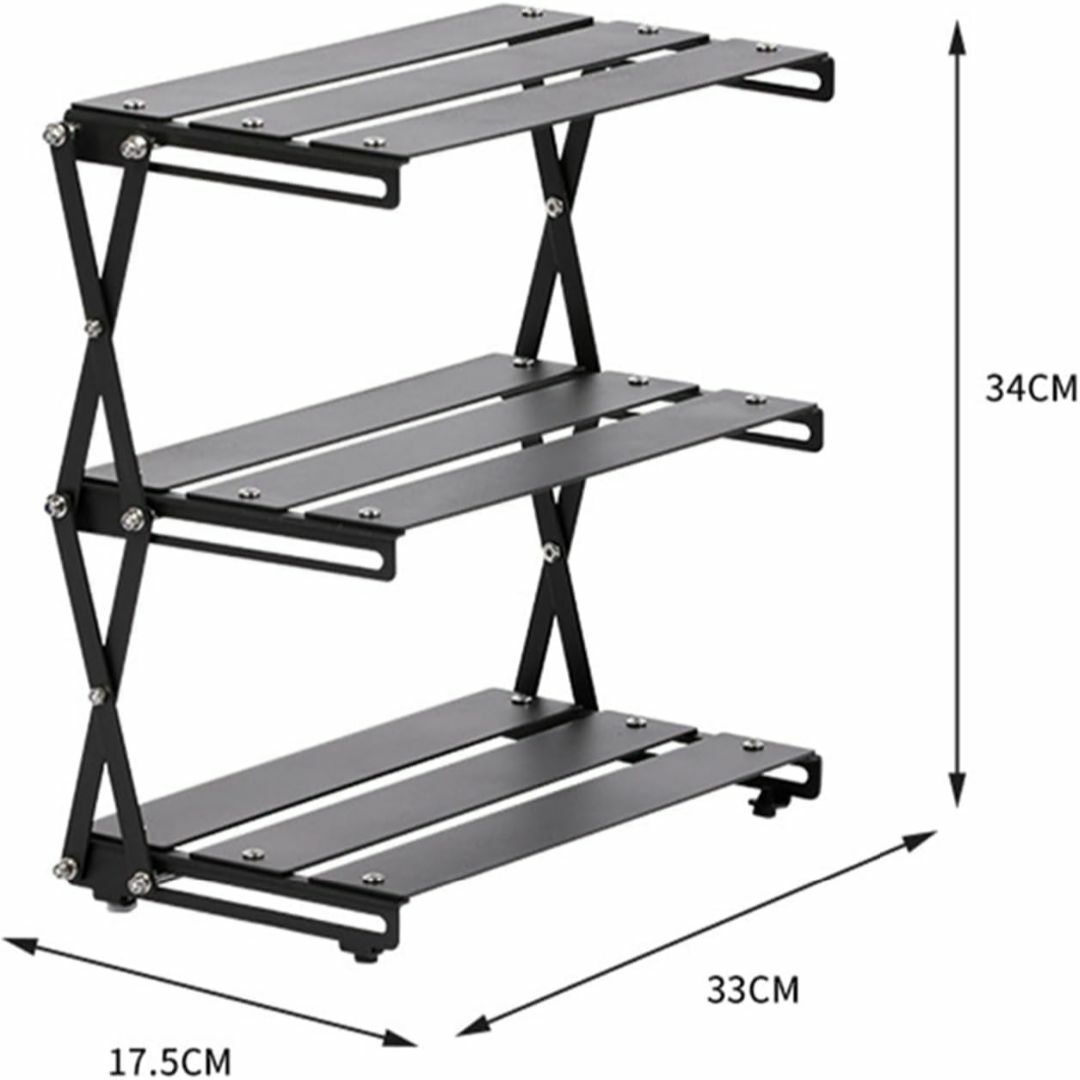Foxdeban アウトドアラック キャンプ ラック 合金 3段 折りたたみ式  スポーツ/アウトドアのアウトドア(テーブル/チェア)の商品写真