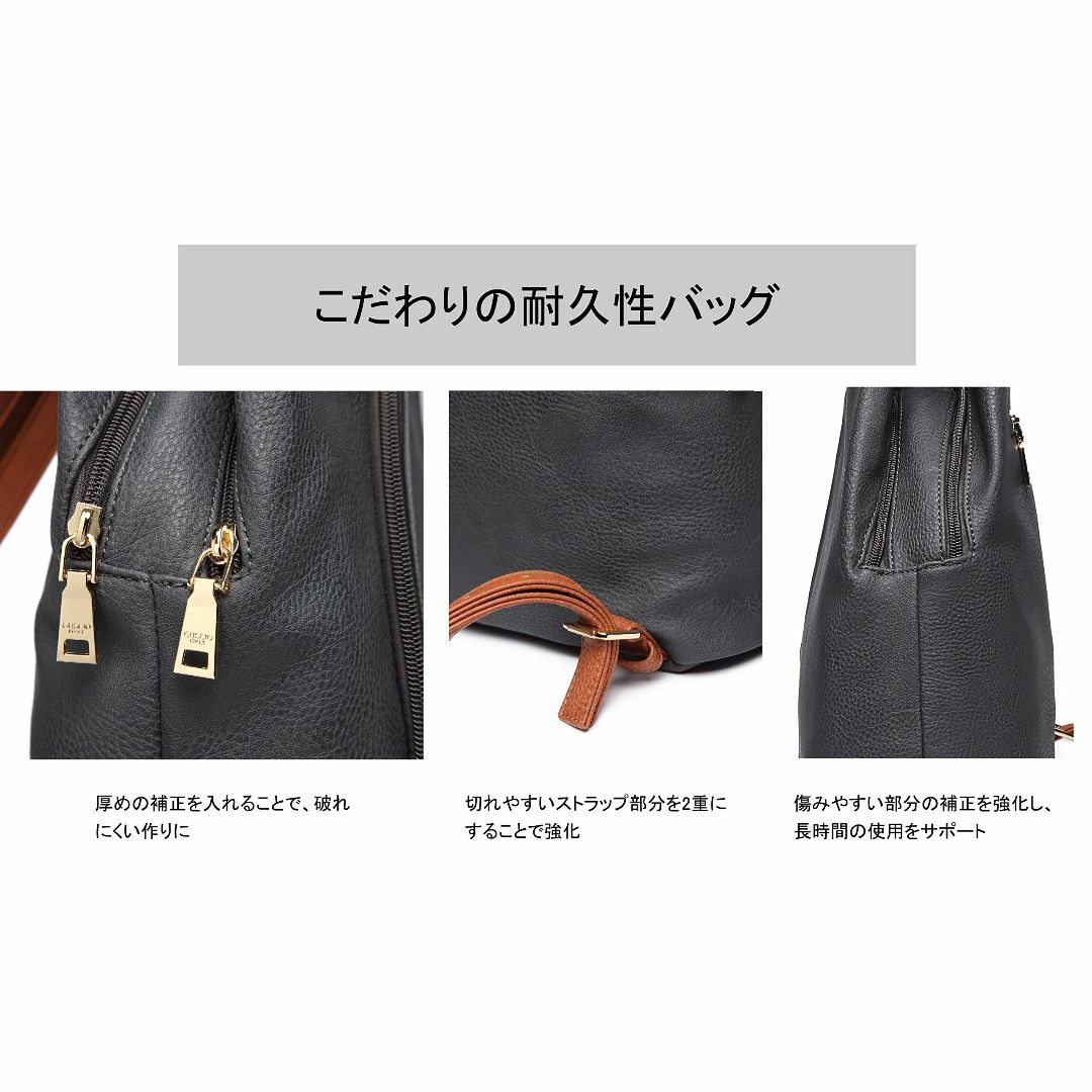 【色: ダークグレー】【グッシオ ベーシック】レザータッチ 3WAY リュック  その他のその他(その他)の商品写真