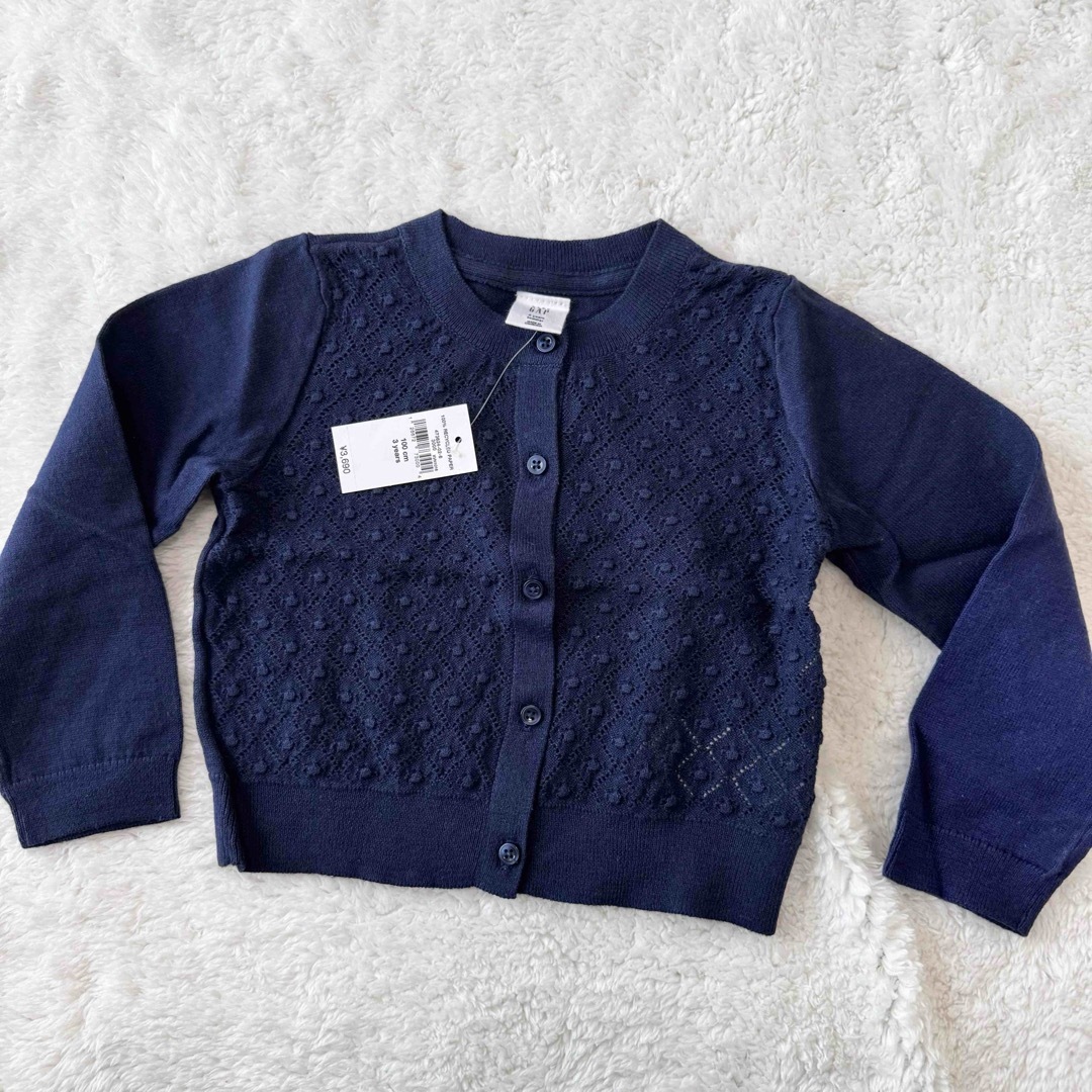 babyGAP(ベビーギャップ)のbabyGAP カーディガン 長袖100cm 3years ネイビー　カーデ キッズ/ベビー/マタニティのキッズ服女の子用(90cm~)(カーディガン)の商品写真