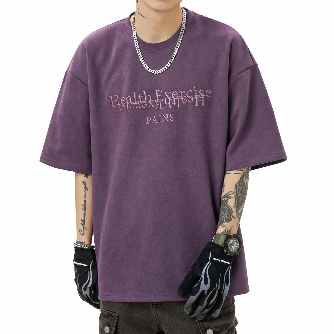 [Fasshonrida] Tシャツ メンズ 半袖 夏服 スウェード ティーシャ メンズのファッション小物(その他)の商品写真