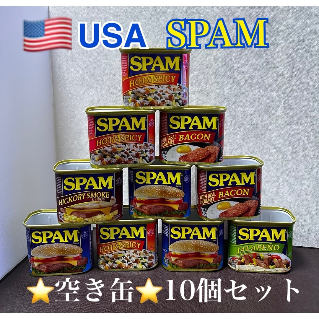 スパム SPAM USA 空き缶 10個 セット ハンドメイドのハンドメイド その他(その他)の商品写真