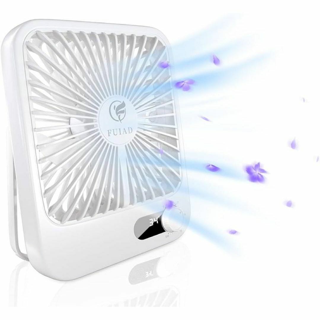 卓上扇風機 充電式 無段階 風速調整 角度調節 LEDディスプレイ 残量表示可能 スマホ/家電/カメラの冷暖房/空調(扇風機)の商品写真