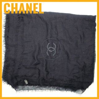 CHANEL - シャネル カシミア 大判スカーフ ショール ブラック レディース イタリア製