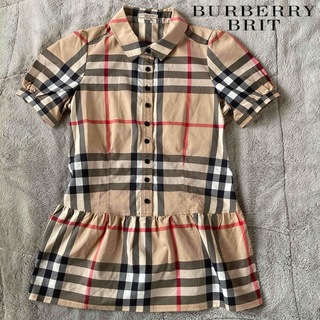 バーバリー(BURBERRY)の美品　Burberry BRIT メガチェックシャツ　チュニック ノバチェック(チュニック)