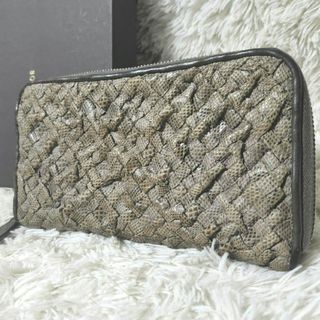 ボッテガヴェネタ(Bottega Veneta)の希少 箱付き Bottega Veneta パイソン イントレチャート 長財布(長財布)