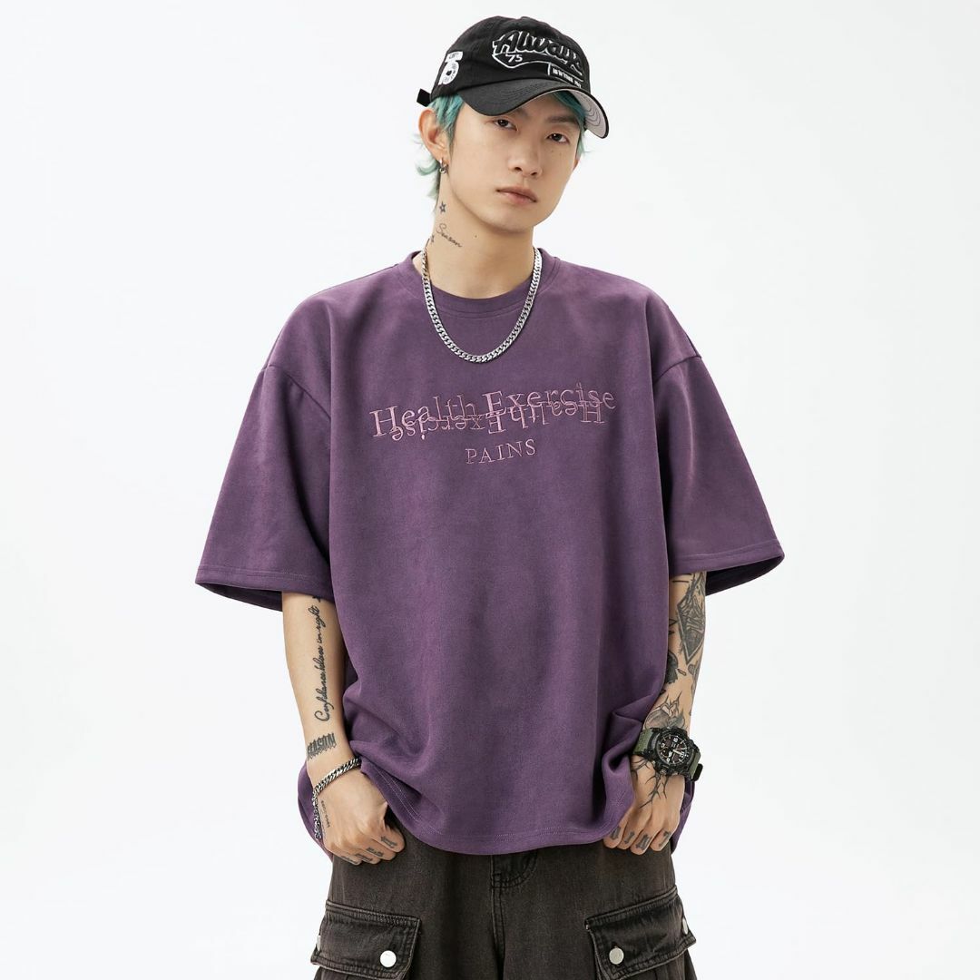 [Fasshonrida] Tシャツ メンズ 半袖 夏服 スウェード ティーシャ メンズのファッション小物(その他)の商品写真