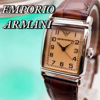 Emporio Armani - 良品！EMPORIO ARMANI スクエア クォーツ メンズ腕時計 678