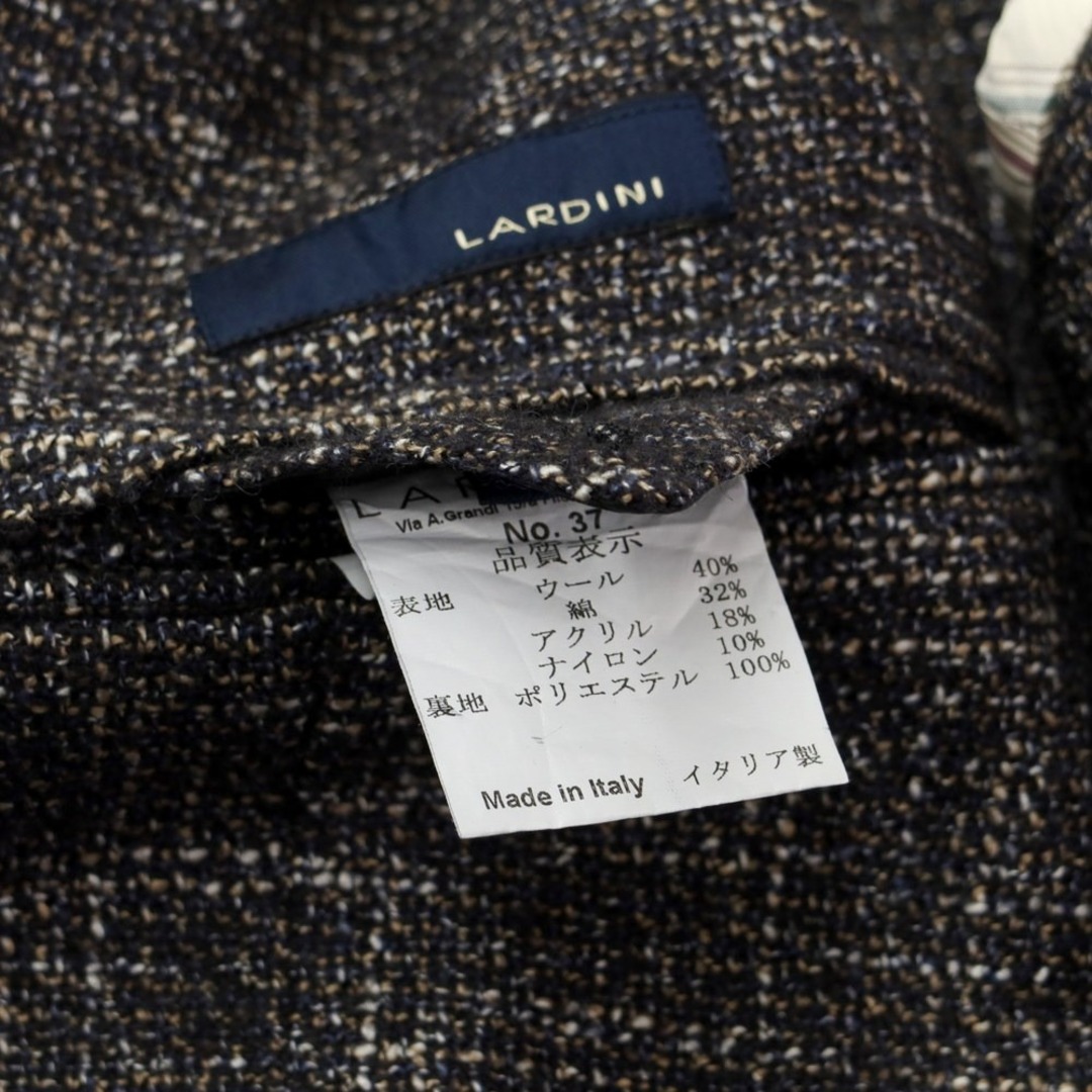 LARDINI(ラルディーニ)の【中古】ラルディーニ LARDINI ウールコットン 3B テーラードジャケット ブラックxブラウン【サイズ46】【メンズ】 メンズのジャケット/アウター(テーラードジャケット)の商品写真