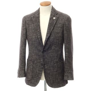 LARDINI - 【中古】ラルディーニ LARDINI ウールコットン 3B テーラードジャケット ブラックxブラウン【サイズ46】【メンズ】