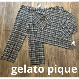 gelato pique - 新品　ジェラートピケオム　ロゴ刺繍　パンツ　ルームウェア　部屋着　上下セット