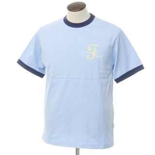 【中古】エフティーダブリュー FTW リンガー 半袖Ｔシャツ ライトブルーxネイビー【サイズL】【メンズ】(Tシャツ/カットソー(半袖/袖なし))