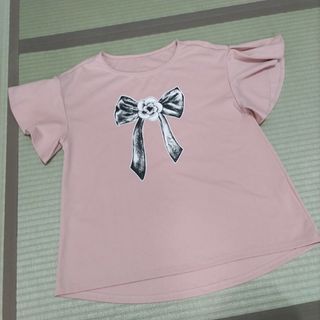 &Love　ピンク半袖丸襟チュニック(Tシャツ/カットソー(半袖/袖なし))