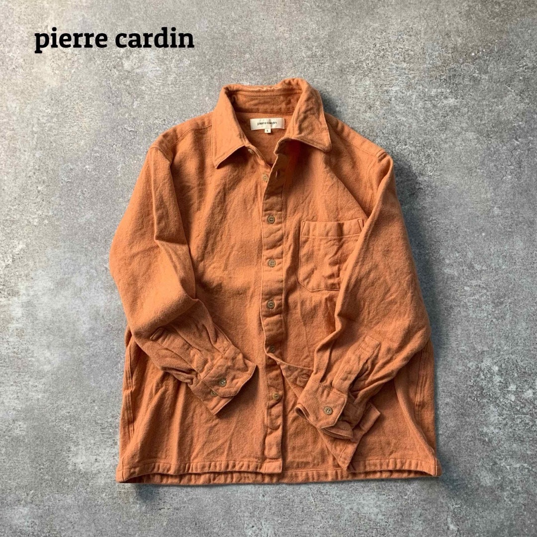 pierre cardin(ピエールカルダン)の希少【ピエールカルダン】L シャツ カシミヤ ウール 古着 used 日本製 レディースのトップス(シャツ/ブラウス(長袖/七分))の商品写真