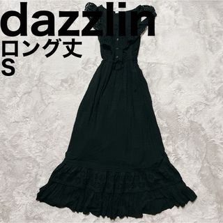 ダズリン(dazzlin)のダズリン ノースリーブ ワンピース ブラック レース フリル 透け感ドレス(ロングワンピース/マキシワンピース)