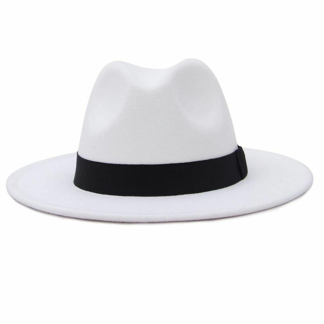【色: ホワイト】[GEMVIE] メンズ 帽子 中折れハット フェルトハット  メンズのファッション小物(その他)の商品写真