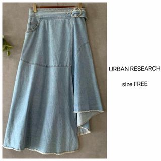 URBAN RESEARCH - 古着★URBAN RESEARCH デニムイレギュラーヘム フレアラップスカート