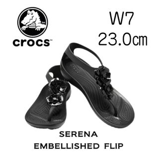 クロックス(crocs)の【新品未使用】クロックス セレナ エンベリッシュド フリップ W7 23㎝(サンダル)