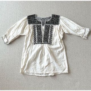 メキシコ　手刺繍　ブラウス　七分丈(シャツ/ブラウス(長袖/七分))