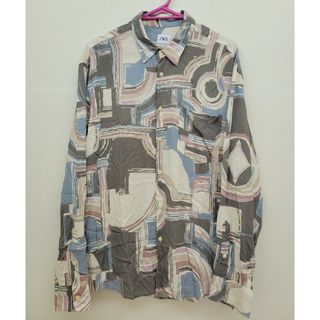 ZARA - ZARA 長袖シャツ XL 柄シャツ 総柄 古着 アート