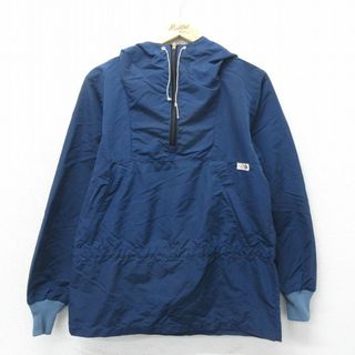 ノースフェイス(North Face)のS★古着 ノースフェイス THE NORTH FACE 長袖 ナイロン ジャケット アノラック パーカー メンズ 80年代 80s 紺 ネイビー 【spe】 24apr25 中古 アウター ウインドブレーカー(ダッフルコート)