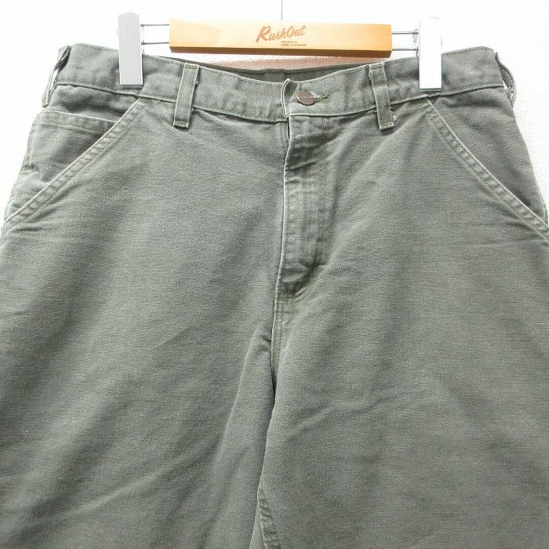 Charhartt WIP(カーハートダブリューアイピー)のW33★古着 カーハート Carhartt ペインター パンツ メンズ ダック地 コットン 緑 グリーン 24apr25 中古 ボトムス ロング メンズのパンツ(ワークパンツ/カーゴパンツ)の商品写真