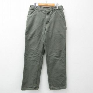 カーハートダブリューアイピー(Charhartt WIP)のW33★古着 カーハート Carhartt ペインター パンツ メンズ ダック地 コットン 緑 グリーン 24apr25 中古 ボトムス ロング(ワークパンツ/カーゴパンツ)