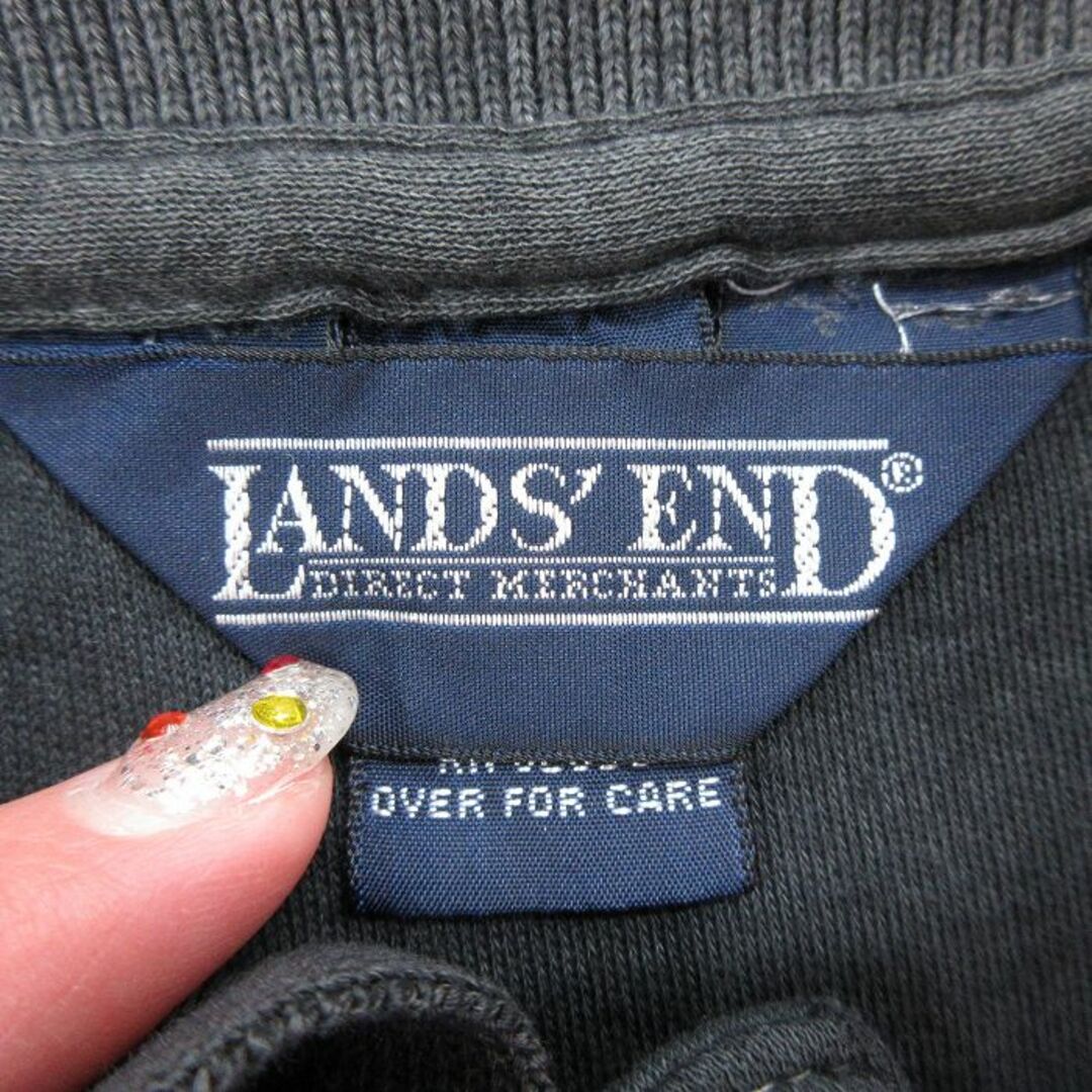 LANDS’END(ランズエンド)のXL★古着 ランズエンド 半袖 ブラント ポロ シャツ メンズ 90年代 90s コットン USA製 グレー他 24apr25 中古 トップス メンズのトップス(ポロシャツ)の商品写真