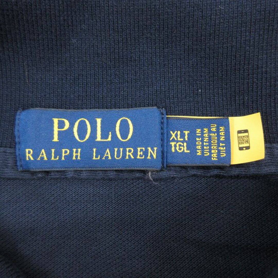 Ralph Lauren(ラルフローレン)のXL★古着 ラルフローレン Ralph Lauren 半袖 ブラント ポロ シャツ メンズ ビッグポニー 鹿の子 マルチカラー 大きいサイズ ロング丈 コットン グレー他 霜降り 【spe】 24apr25 中古 トップス メンズのトップス(ポロシャツ)の商品写真