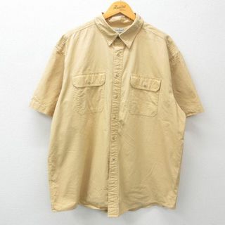 エルエルビーン(L.L.Bean)のXL★古着 エルエルビーン LLBEAN 半袖 シャツ メンズ 00年代 00s 大きいサイズ ロング丈 コットン 黄 イエロー 24apr25 中古 トップス(シャツ)