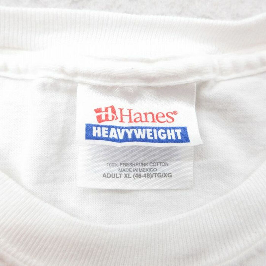 Hanes(ヘインズ)のXL★古着 ヘインズ Hanes 半袖 ビンテージ Tシャツ メンズ 00年代 00s セール コットン 白 ホワイト 24apr25 中古 メンズのトップス(Tシャツ/カットソー(半袖/袖なし))の商品写真