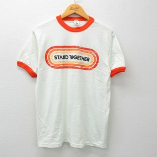 M★古着 半袖 ビンテージ Tシャツ メンズ 00年代 00s STAND TOGETHER クルーネック 白他 ホワイト リンガー 24apr25 中古(Tシャツ/カットソー(半袖/袖なし))