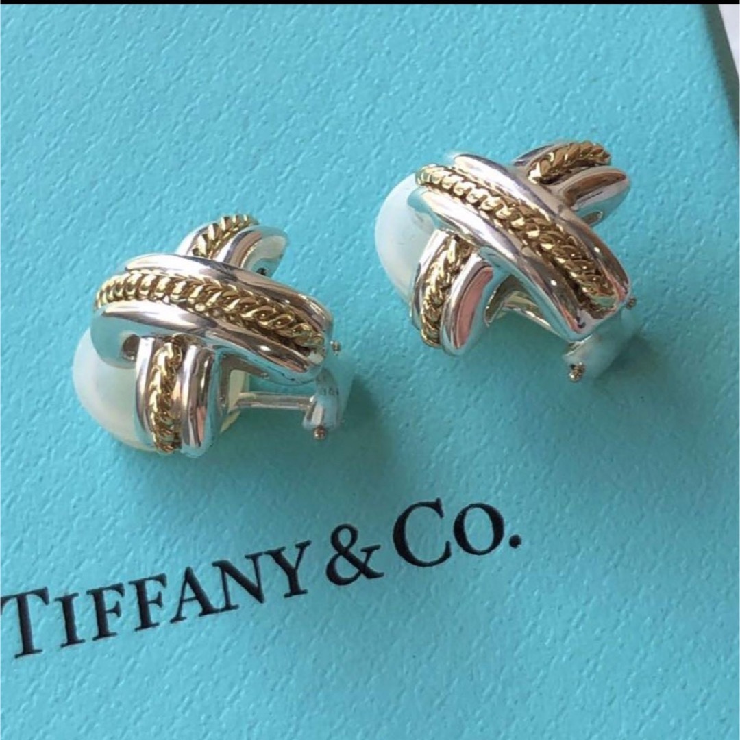 Tiffany & Co.(ティファニー)の美品　ティファニー シグネチャー イヤリング　925×750コンビ レディースのアクセサリー(イヤリング)の商品写真