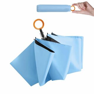 【色: ブルー】折りたたみ傘 超軽量 約133g 日傘 UVカット 遮光遮熱 コ(その他)