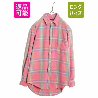 90s OLD GAP チェック フランネル シャツ メンズ M 90年代 オールド ギャップ 長袖シャツ コットン ポケット付き ネルシャツ マルチカラー(シャツ)