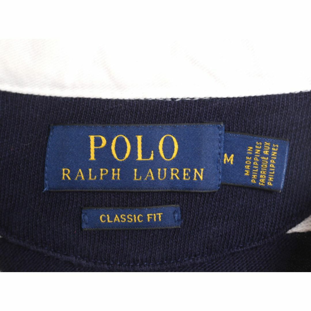 Ralph Lauren(ラルフローレン)のポロ ラルフローレン ボーダー 長袖 ラガーシャツ メンズ M 古着 長袖シャツ スカル 刺繍 ラグビーシャツ コットン 2トーン ラグビー 薄手 メンズのトップス(シャツ)の商品写真
