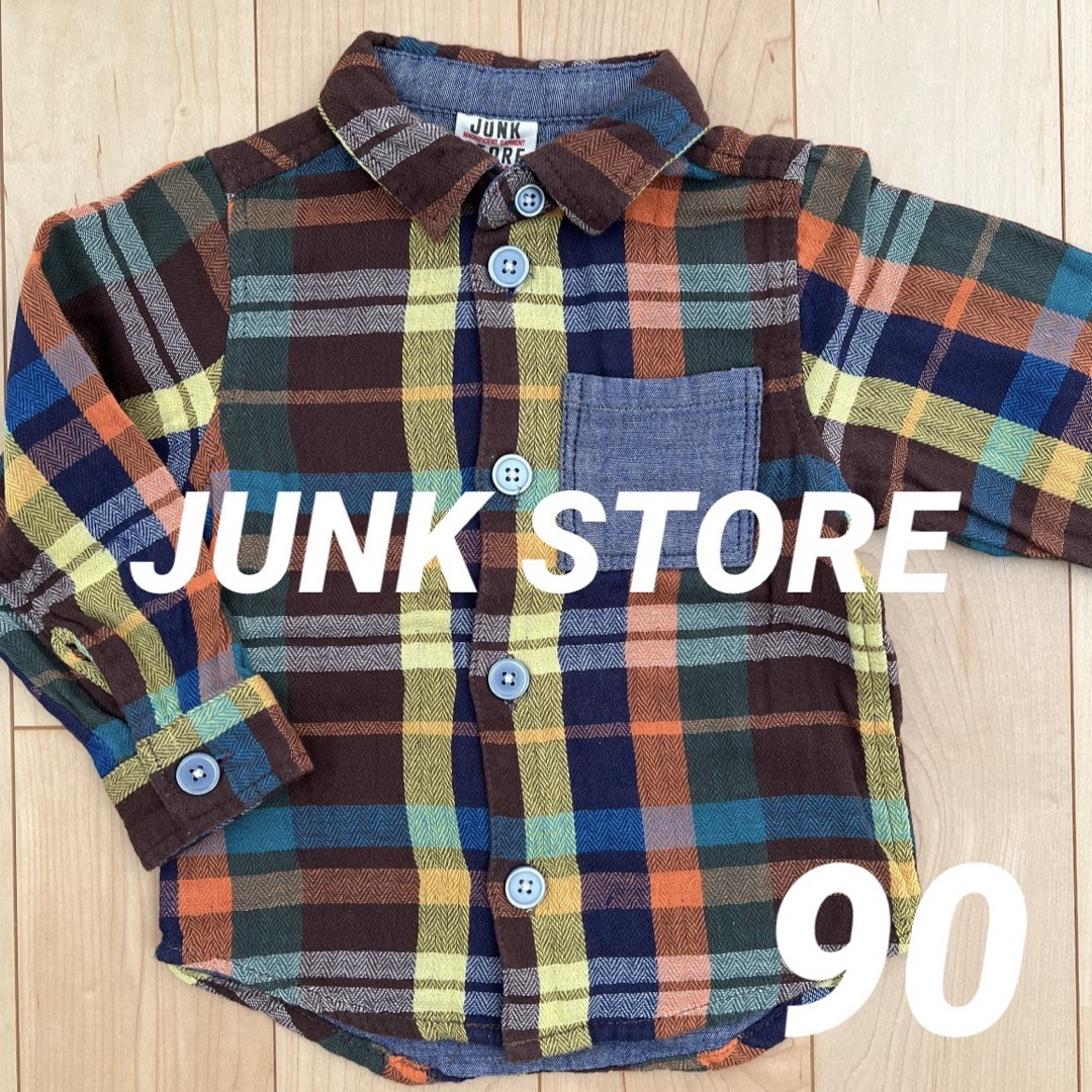 JUNK STORE(ジャンクストアー)のJUNK STORE シャツ　チェック　90  キッズ/ベビー/マタニティのキッズ服男の子用(90cm~)(ブラウス)の商品写真