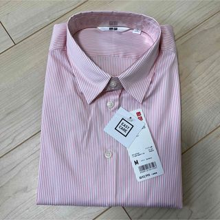 ユニクロ(UNIQLO)のUNIQLO スーピマコットンシャツ ストライプ ピンク(シャツ/ブラウス(長袖/七分))