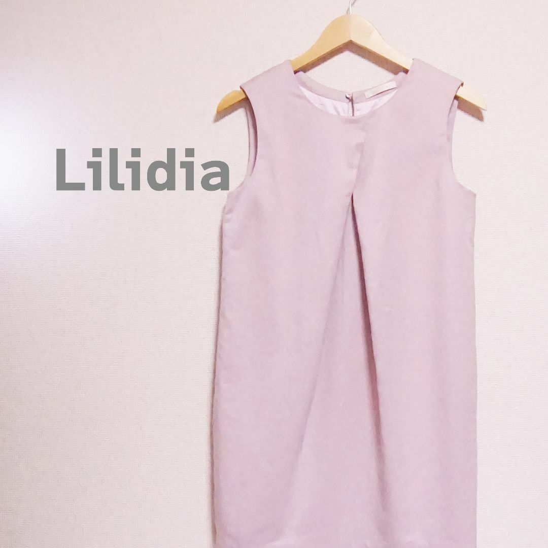 Lilidia(リリディア)のLilidia リリディア　ミニワンピース　ノースリーブ　スウェード　ピンク レディースのワンピース(ミニワンピース)の商品写真