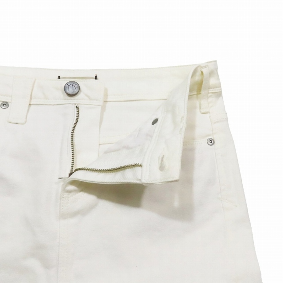 YANUK(ヤヌーク)のヤヌーク YANUK デニム ジーンズ タイトスカート 膝丈 ハーフ S 白 レディースのスカート(ひざ丈スカート)の商品写真