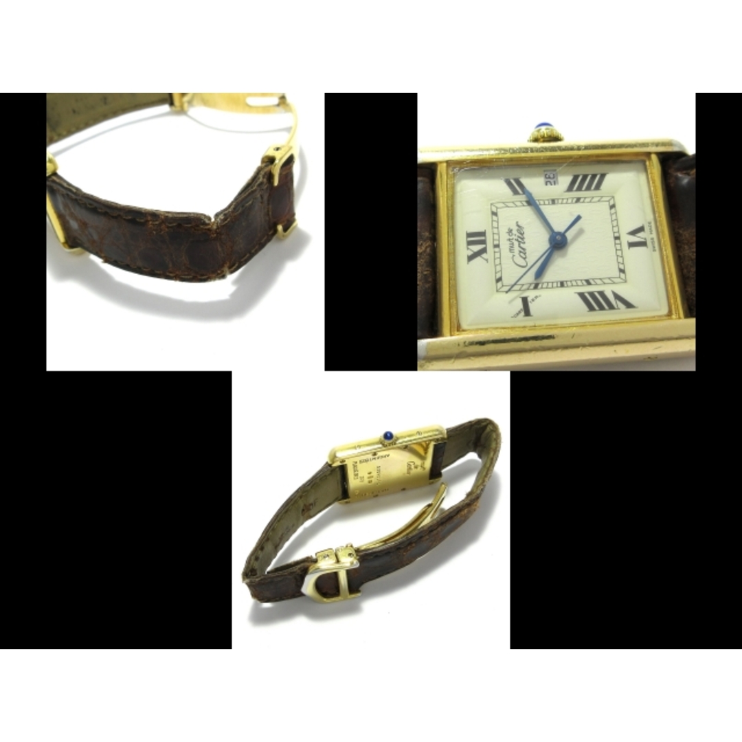 Cartier(カルティエ)のCartier(カルティエ) 腕時計 マストタンクヴェルメイユ W1013754 メンズ 925×クロコダイルベルト アイボリー メンズの時計(その他)の商品写真