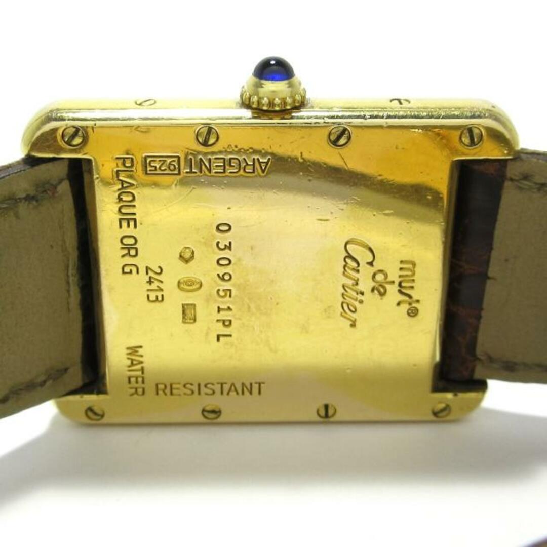 Cartier(カルティエ)のCartier(カルティエ) 腕時計 マストタンクヴェルメイユ W1013754 メンズ 925×クロコダイルベルト アイボリー メンズの時計(その他)の商品写真