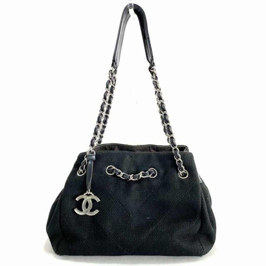 CHANEL(シャネル)のCHANEL(シャネル) ショルダーバッグ レディース Vステッチ(シェブロン) 黒 チェーンショルダー/シルバー金具 キャンバス×レザー レディースのバッグ(ショルダーバッグ)の商品写真