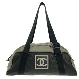 シャネル(CHANEL)のCHANEL(シャネル) ボストンバッグ スポーツライン ライトグリーン×黒 ナイロン×化学繊維(ボストンバッグ)