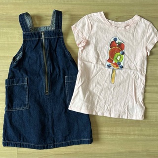 ギャップキッズ(GAP Kids)のGU  gapジャンパースカート　Tシャツ　120(ワンピース)