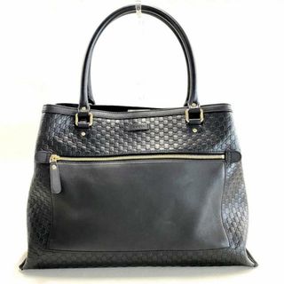 グッチ(Gucci)のGUCCI(グッチ) トートバッグ マイクログッチシマ 510290 黒 レザー(トートバッグ)