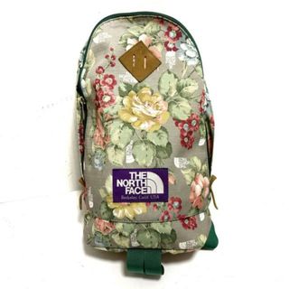 THE NORTH FACE(ノースフェイス) ワンショルダーバッグ美品  - ライトグレー×ライトグリーン×マルチ 花柄 ポリエステル