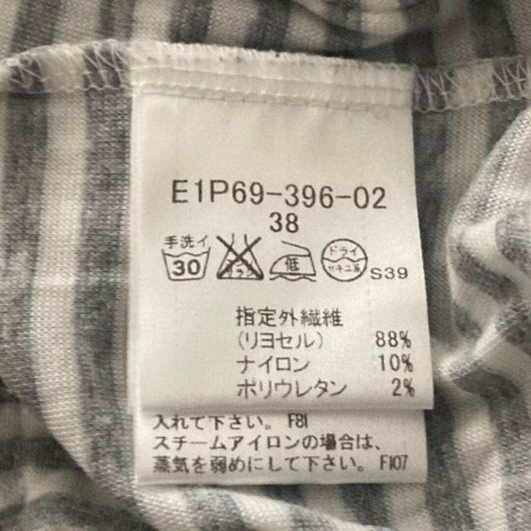 BURBERRY BLUE LABEL(バーバリーブルーレーベル)のBurberry Blue Label(バーバリーブルーレーベル) チュニック サイズ38 M レディース - 白×グレー 七分袖/ボーダー レディースのトップス(チュニック)の商品写真