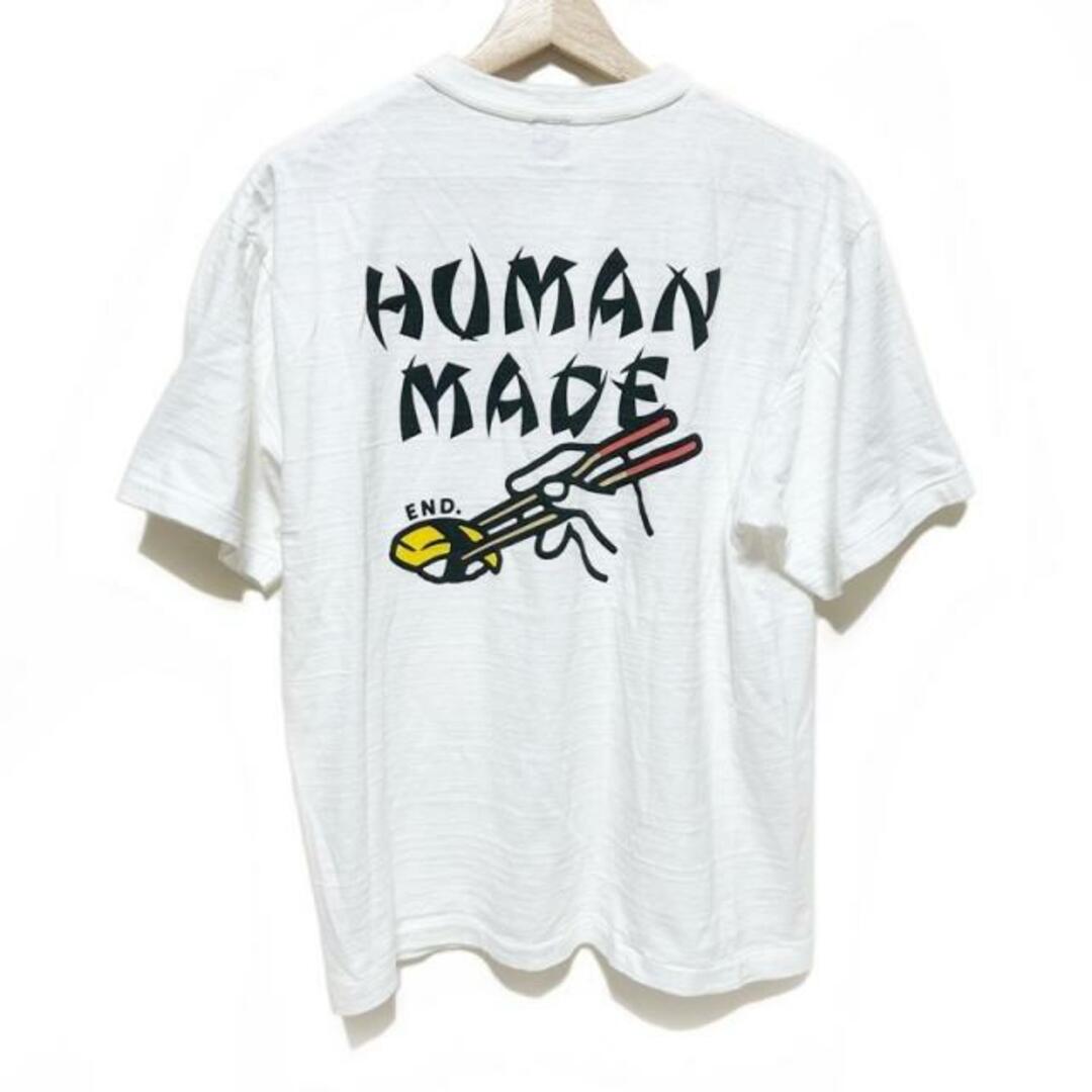 HUMAN MADE(ヒューマンメイド)のHUMAN MADE(ヒューマンメイド) 半袖Tシャツ サイズL メンズ - 白×レッド×マルチ ハート メンズのトップス(Tシャツ/カットソー(半袖/袖なし))の商品写真