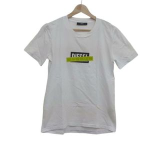 ディーゼル(DIESEL)のDIESEL(ディーゼル) 半袖Tシャツ サイズXS レディース美品  - 白×黒×イエロー クルーネック(Tシャツ(半袖/袖なし))